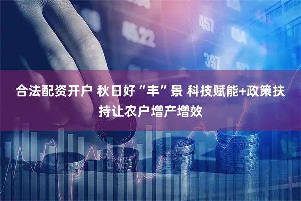 合法配资开户 秋日好“丰”景 科技赋能+政策扶持让农户增产增效