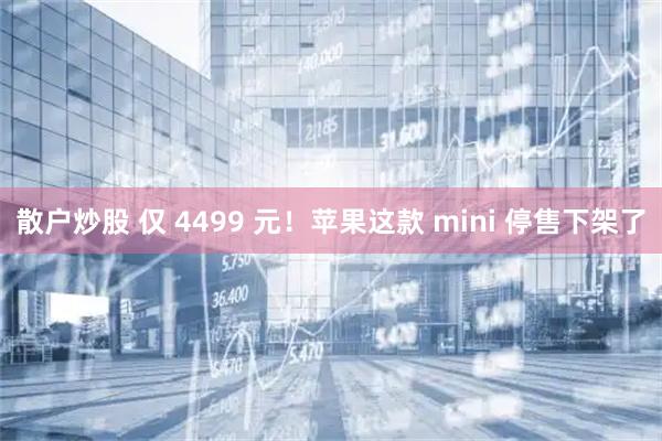 散户炒股 仅 4499 元！苹果这款 mini 停售下架了